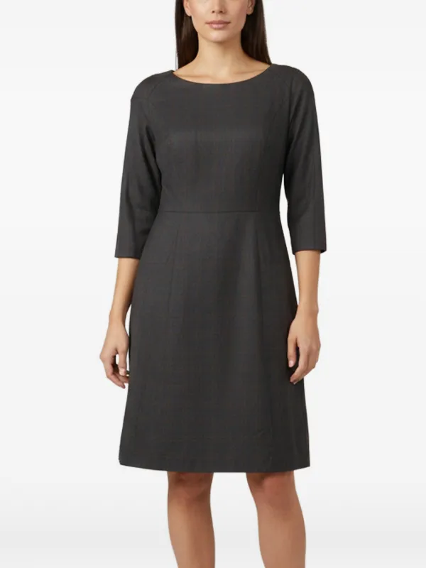 grey kenzo dress Pre-Owned Plaid Sheath Midi | Sweater dress