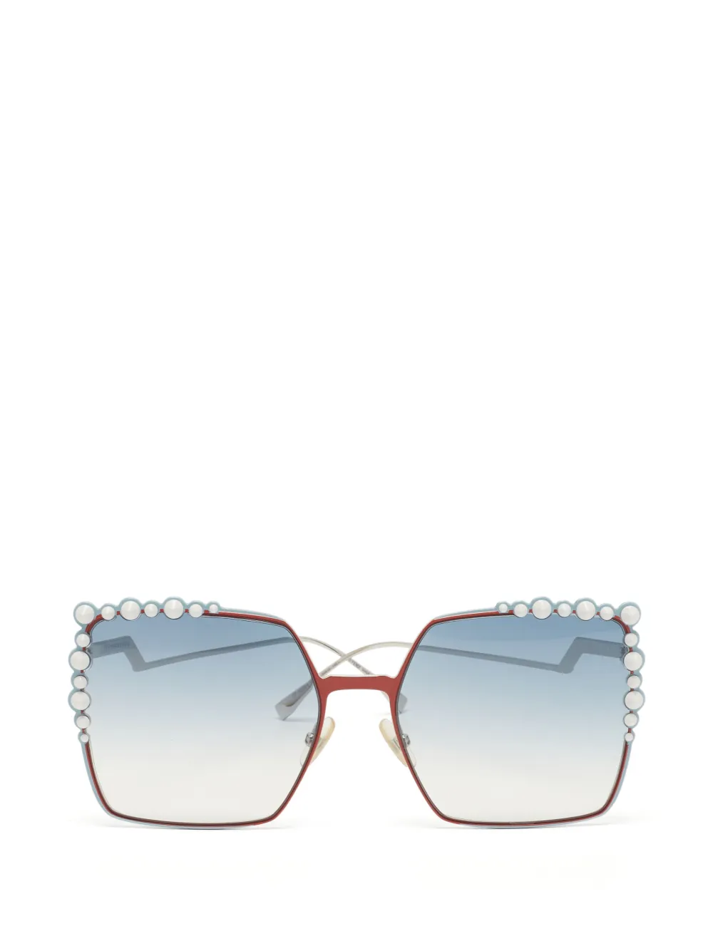 Fendi Pre-Owned studded square-frame sunglasses - Argento