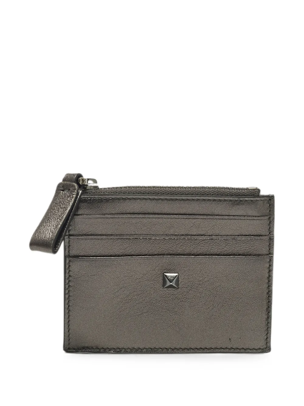Valentino Garavani Pre-Owned Rockstud zip card holder - Grigio