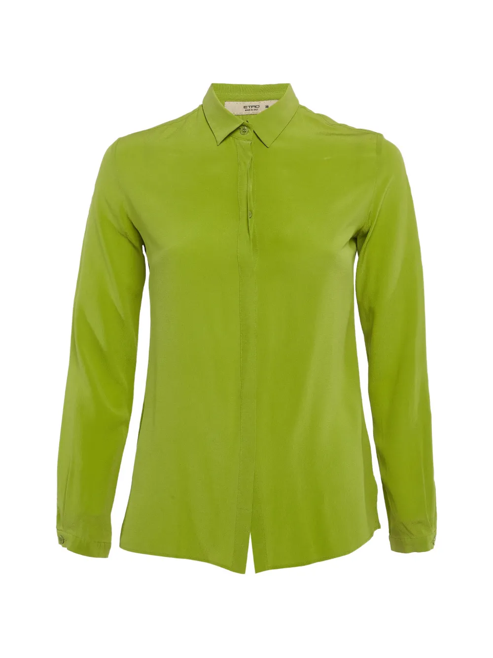 Pre-owned Etro Long-sleeve Silk Shirt In Green