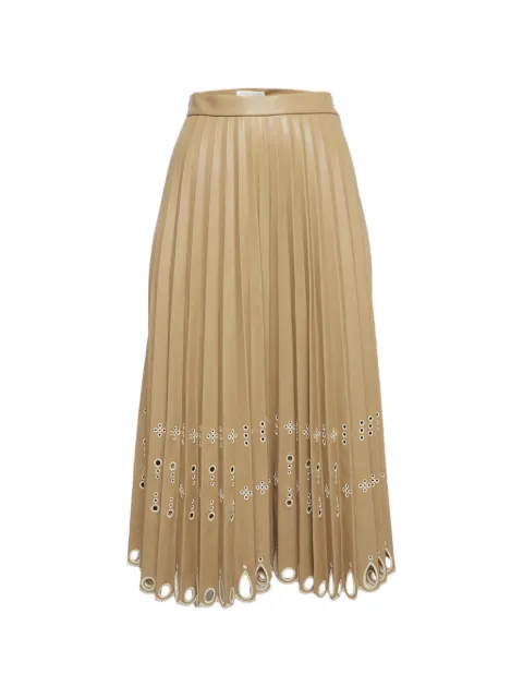Simkhai laser-cut pleated midi skirt
