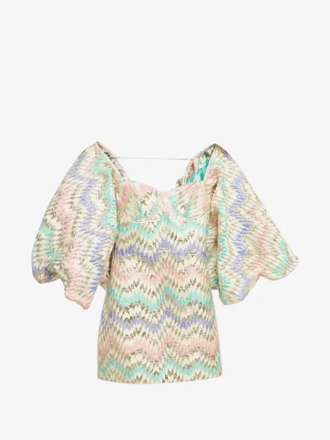 424 chevron jacquard mini dress