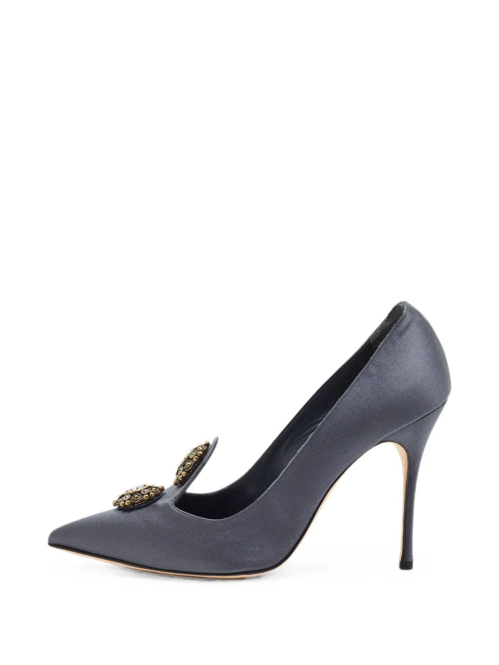 Manolo Blahnik Samara crystal-embellished heeled pumps - Grau