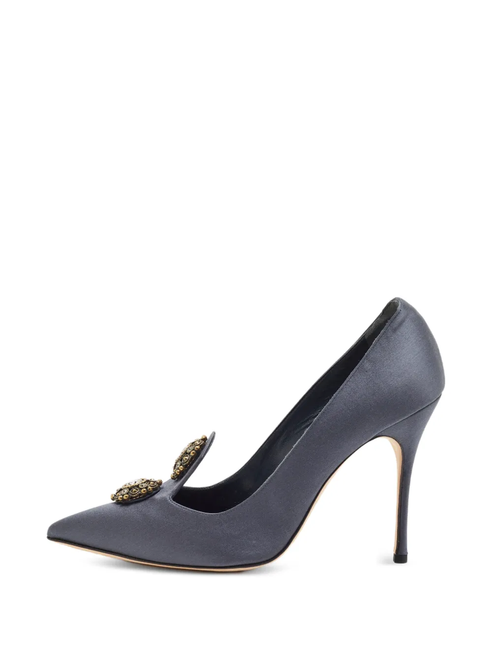 Manolo Blahnik Samara crystal-embellished heeled pumps - Grau