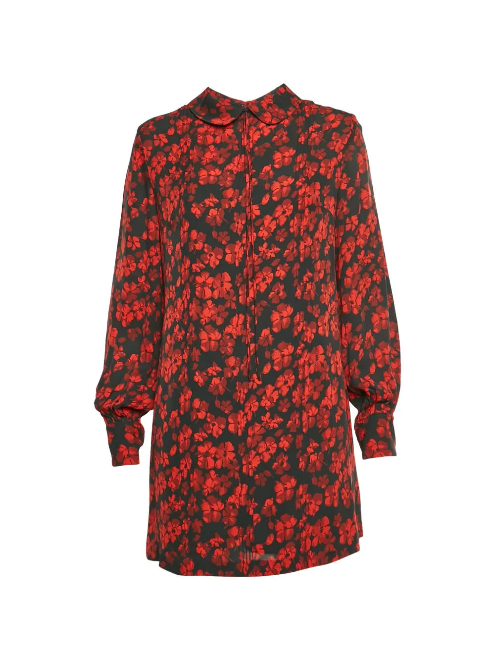 Alexander McQueen Pre-Owned floral-print long-sleeve mini dress - Black