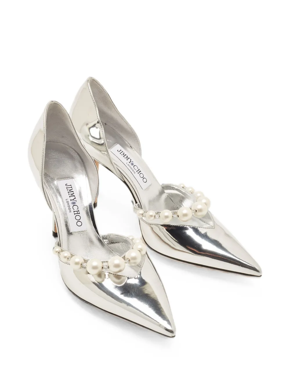 Jimmy Choo Pre-Owned Aurelie pearl-detail pumps - Silber