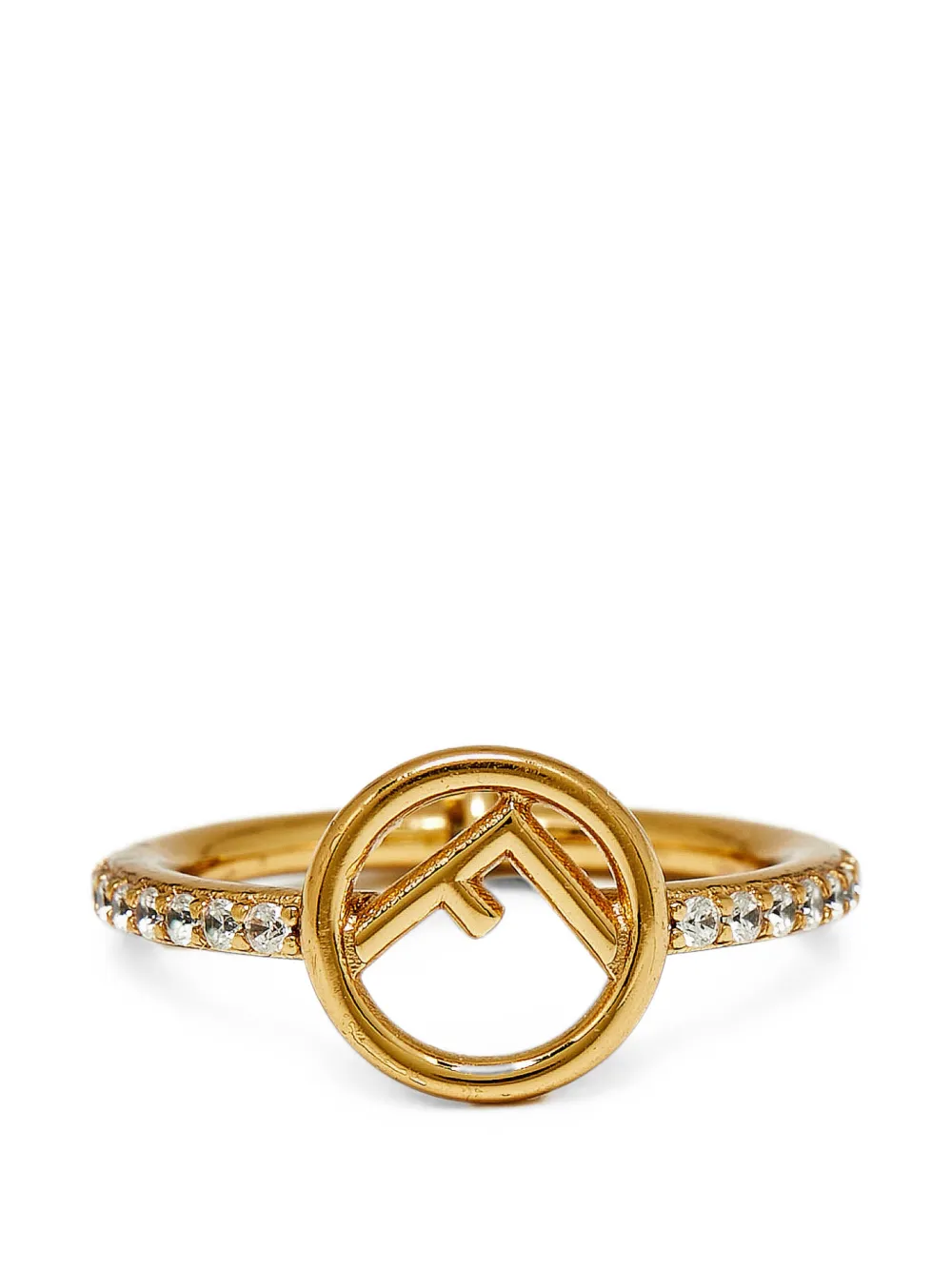 Fendi Pre-Owned F is Fendi crystal-embellished ring - Oro