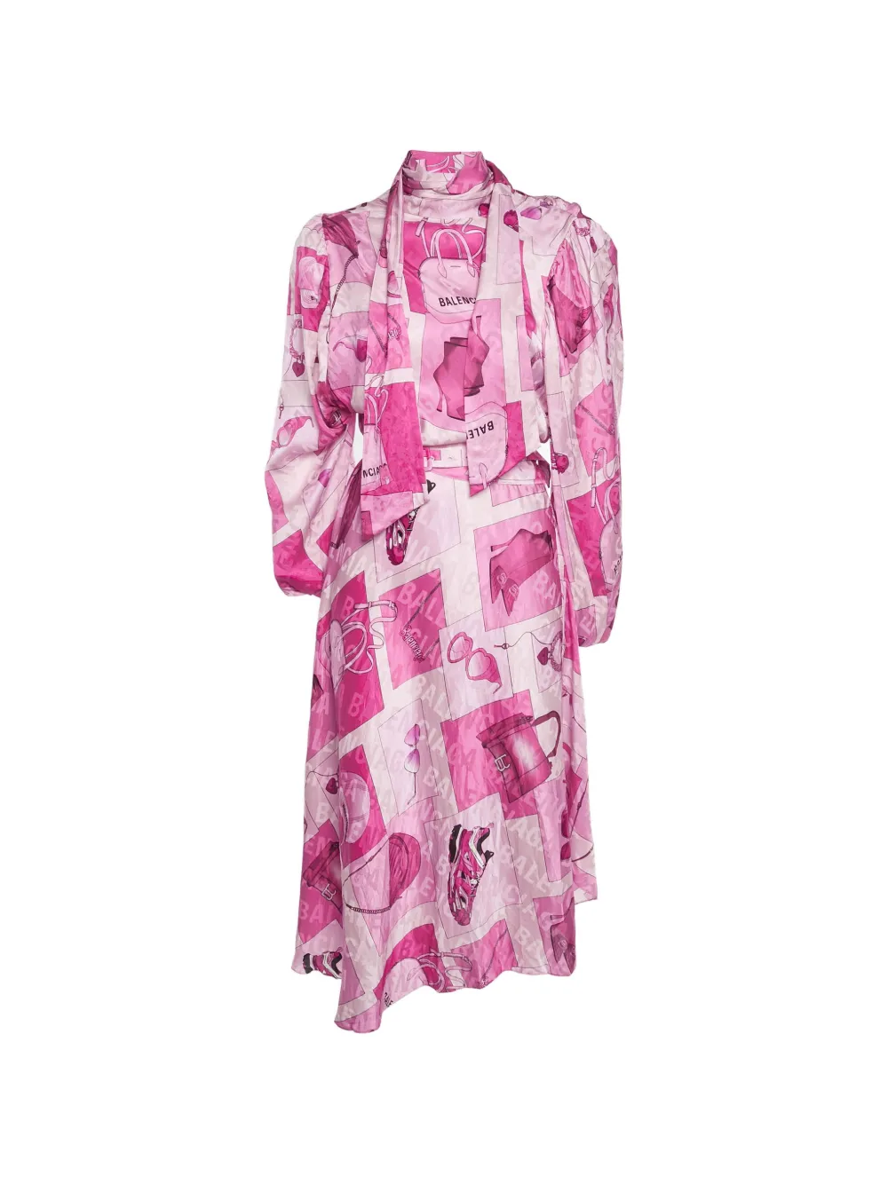 Balenciaga Pre-Owned Abito midi asimmetrico - Rosa
