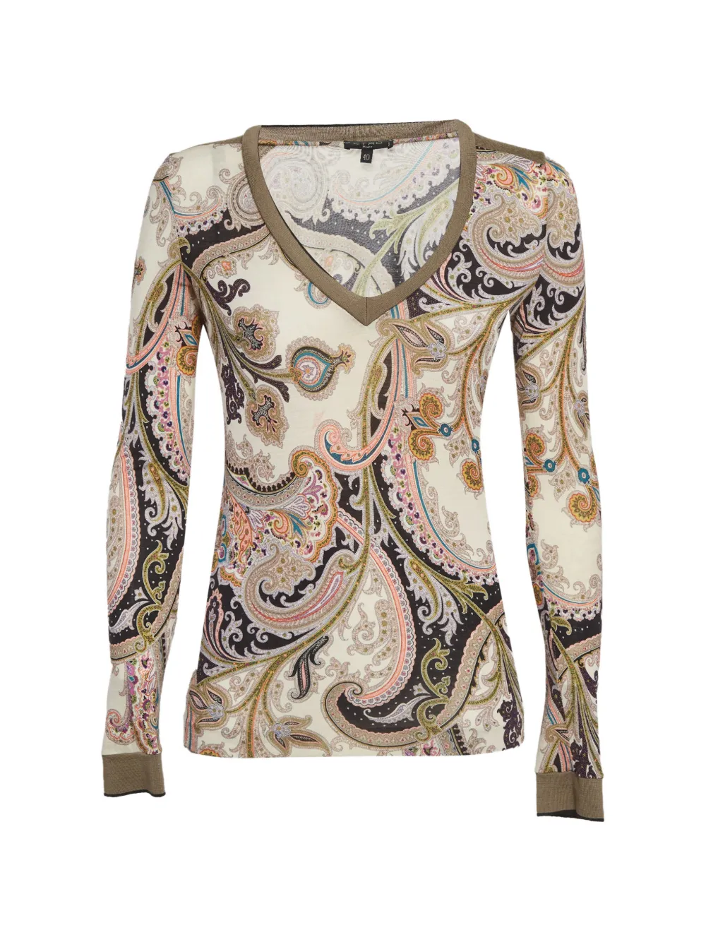 Etro Pre-Owned paisley-print long-sleeved T-shirt - Toni neutri