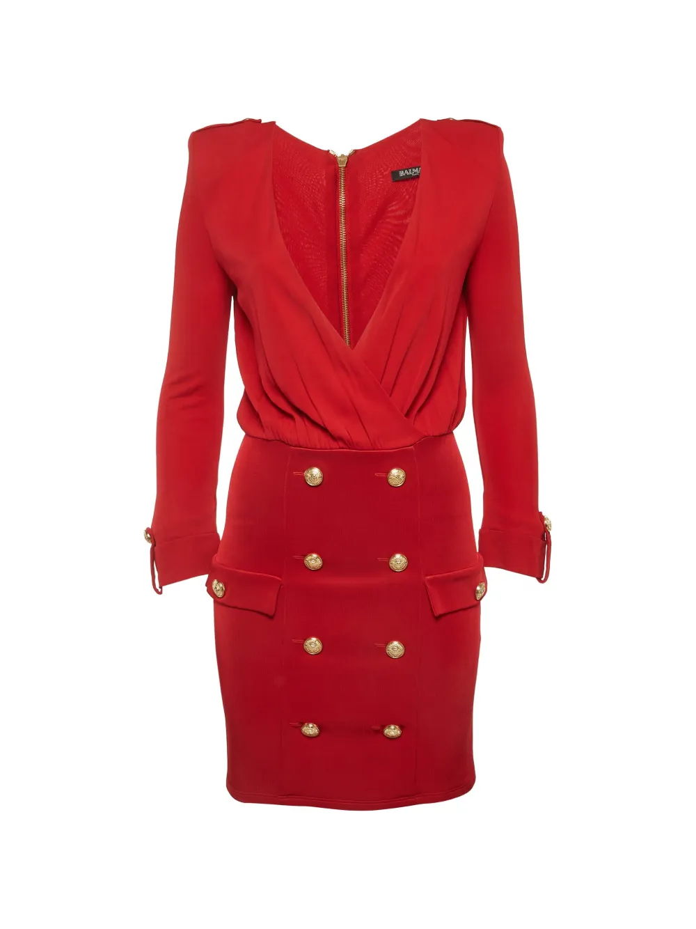 Balmain Pre-Owned double-breasted mini dress - Rosso
