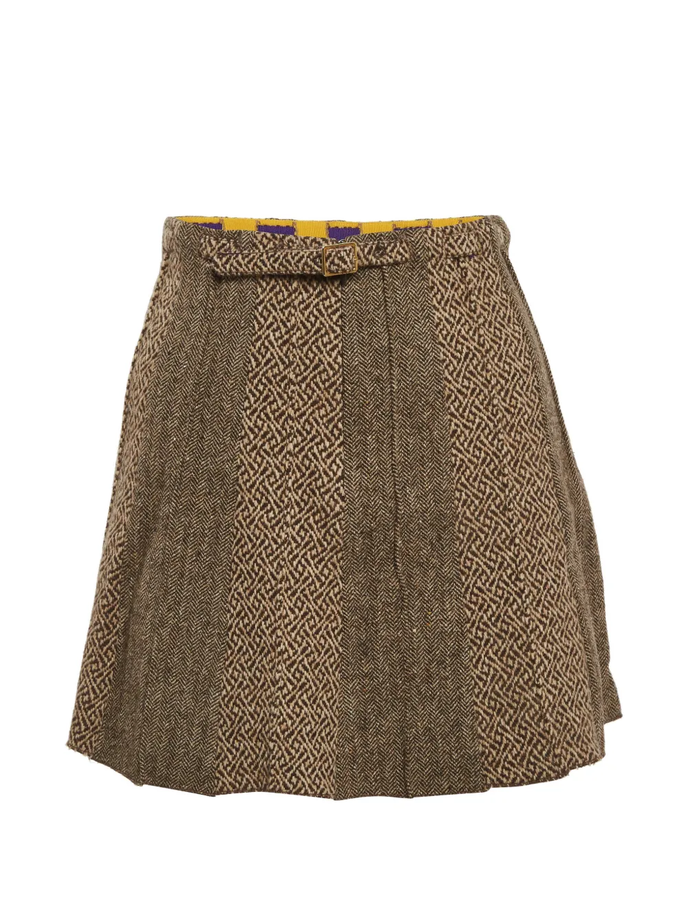 Etro Pre-Owned striped tweed mini skirt - Marrone