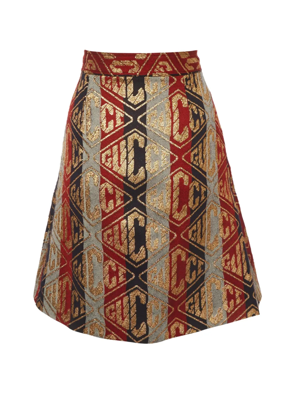 Gucci Pre-Owned patterned A-line mini skirt - Oro