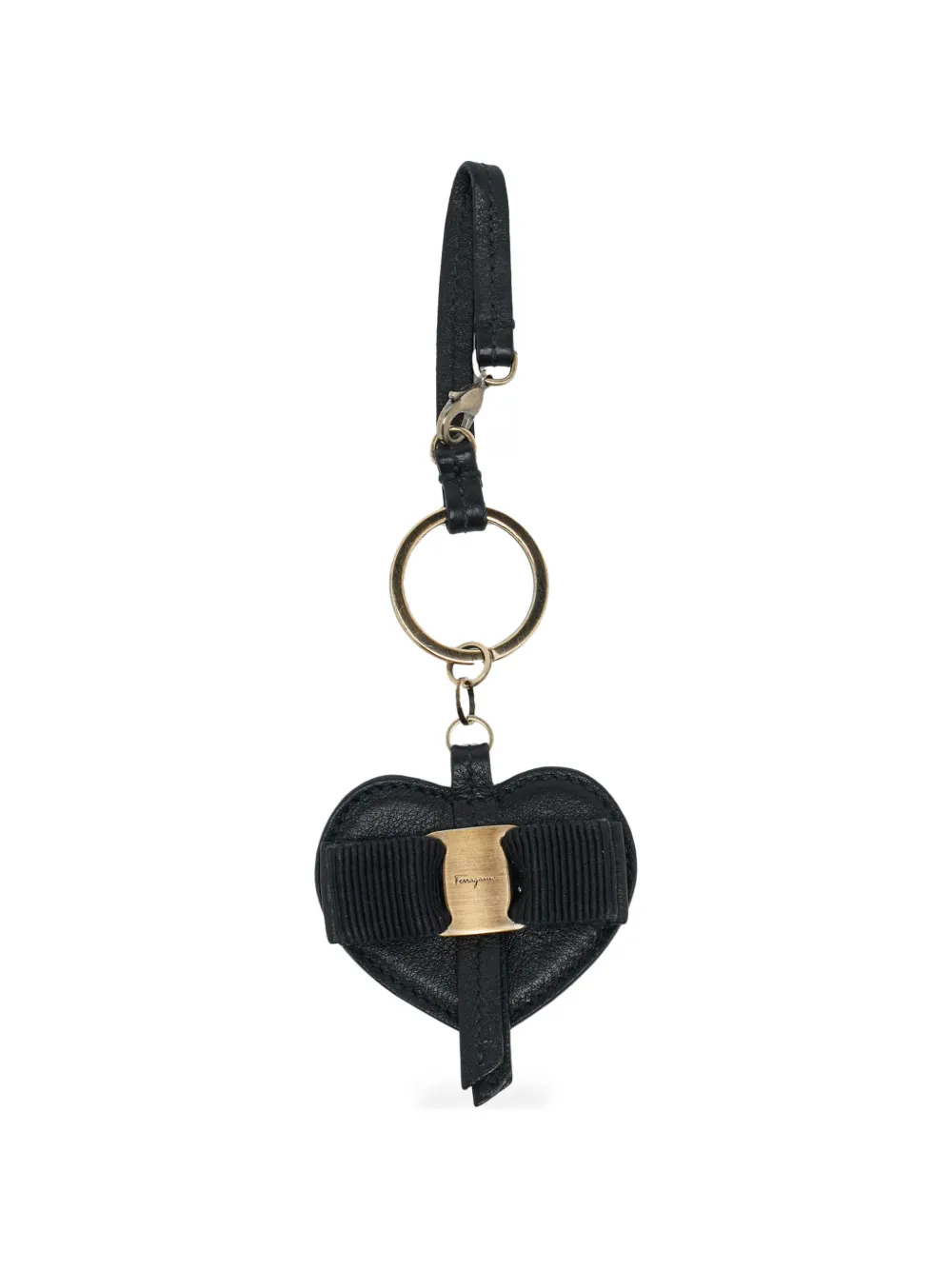 Ferragamo Pre-Owned heart-motif keyring - Nero