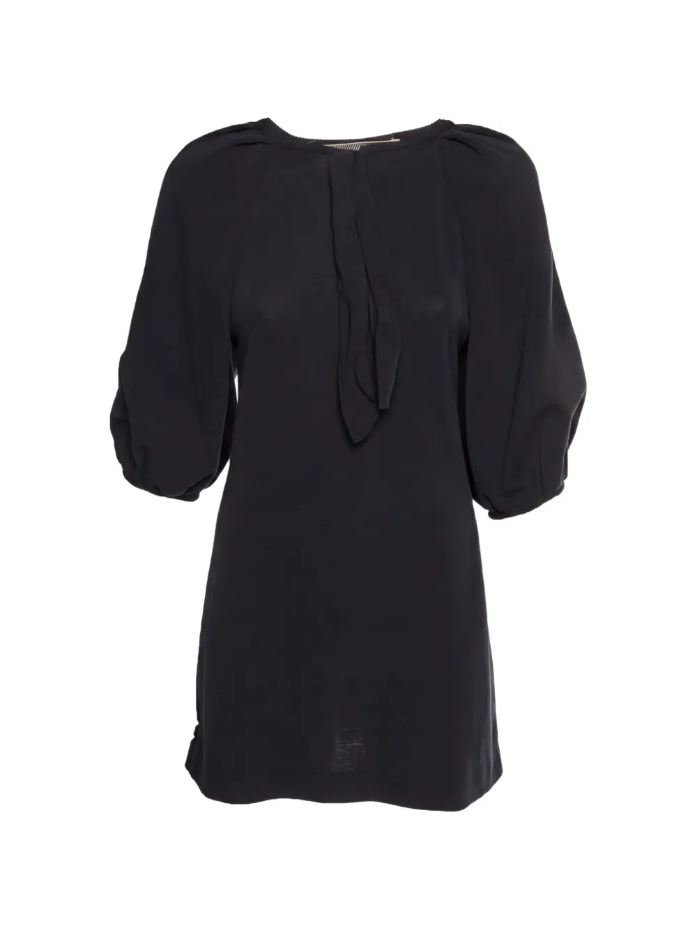 Giambattista Valli Vintage puffed-sleeves neck-bow mini dress - Nero
