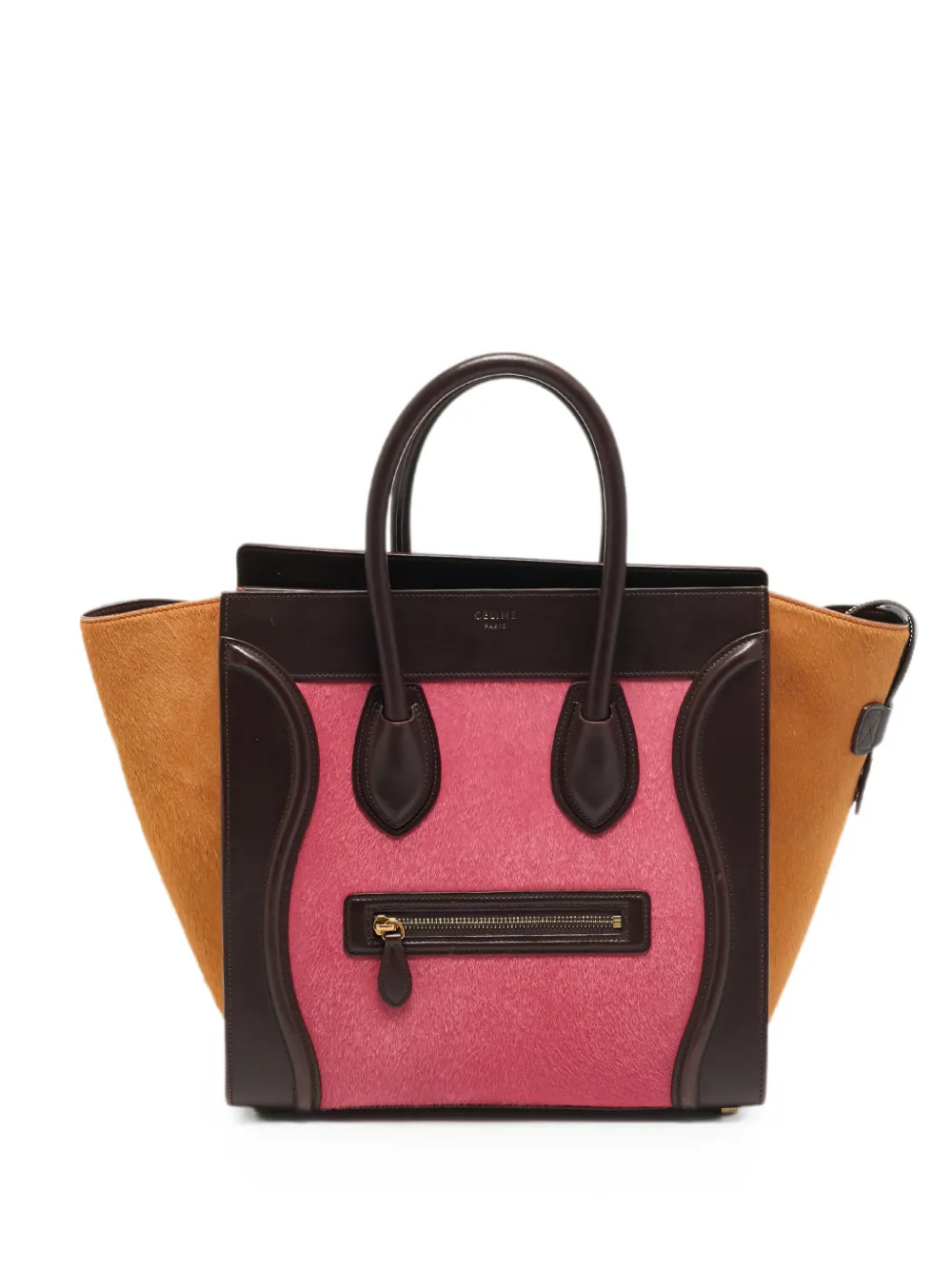 Celine Pre-Owned 2014 mini Luggage leather tote bag - Marrone