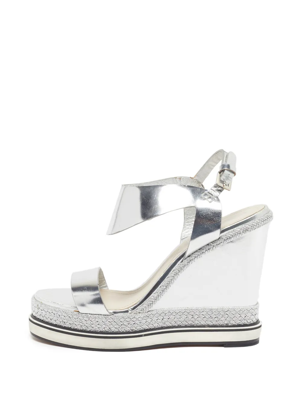 Nicholas Kirkwood Leda leather wedge sandals - Silber