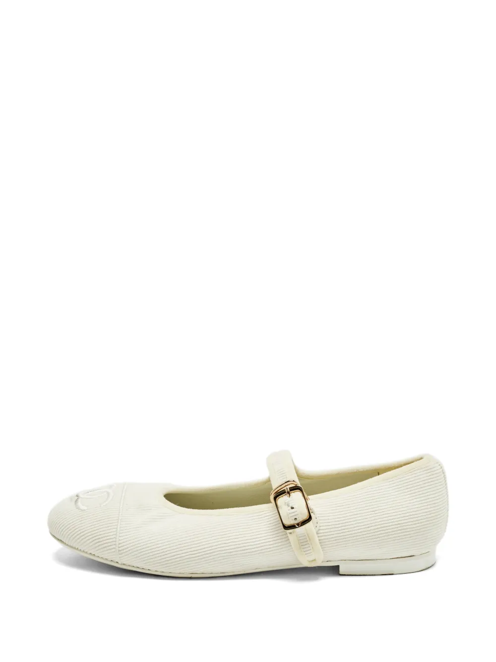 CHANEL Pre-Owned CC Mary-Jane ballet flats - Bianco