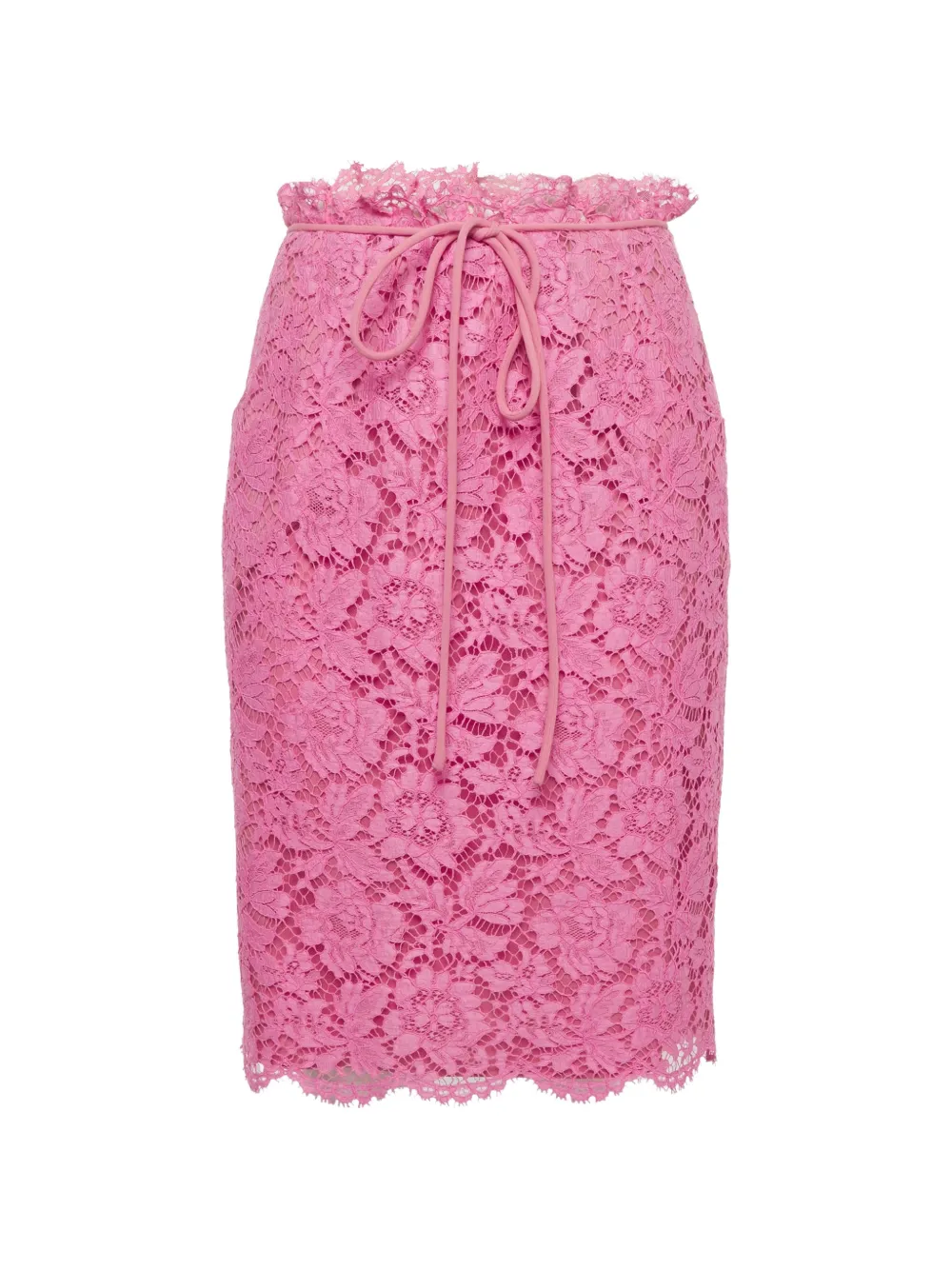 Valentino Garavani Pre-Owned floral-lace cotton midi pencil skirt - Rosa
