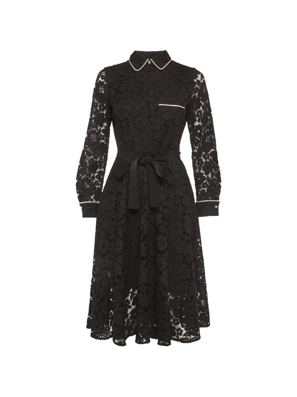 Carolina Herrera Vintage robe en guipure à coupe évasée - Noir