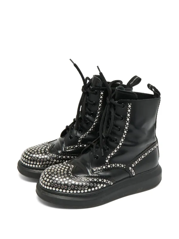ALEXANDER McQUEEN ブーツ Alexander McQueen Pre-Owned スタッズ レースアップブーツ | ブラック
