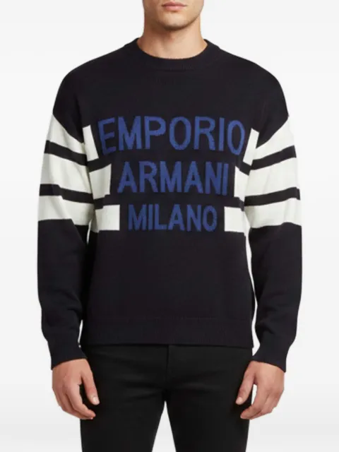 Emporio Armani Pre-Owned striped logo sweater