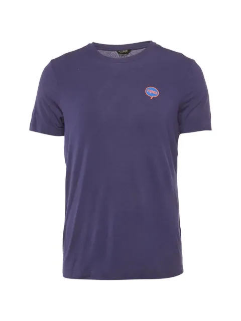 Fendi Pre-Owned logo-appliqué jersey T-shirt