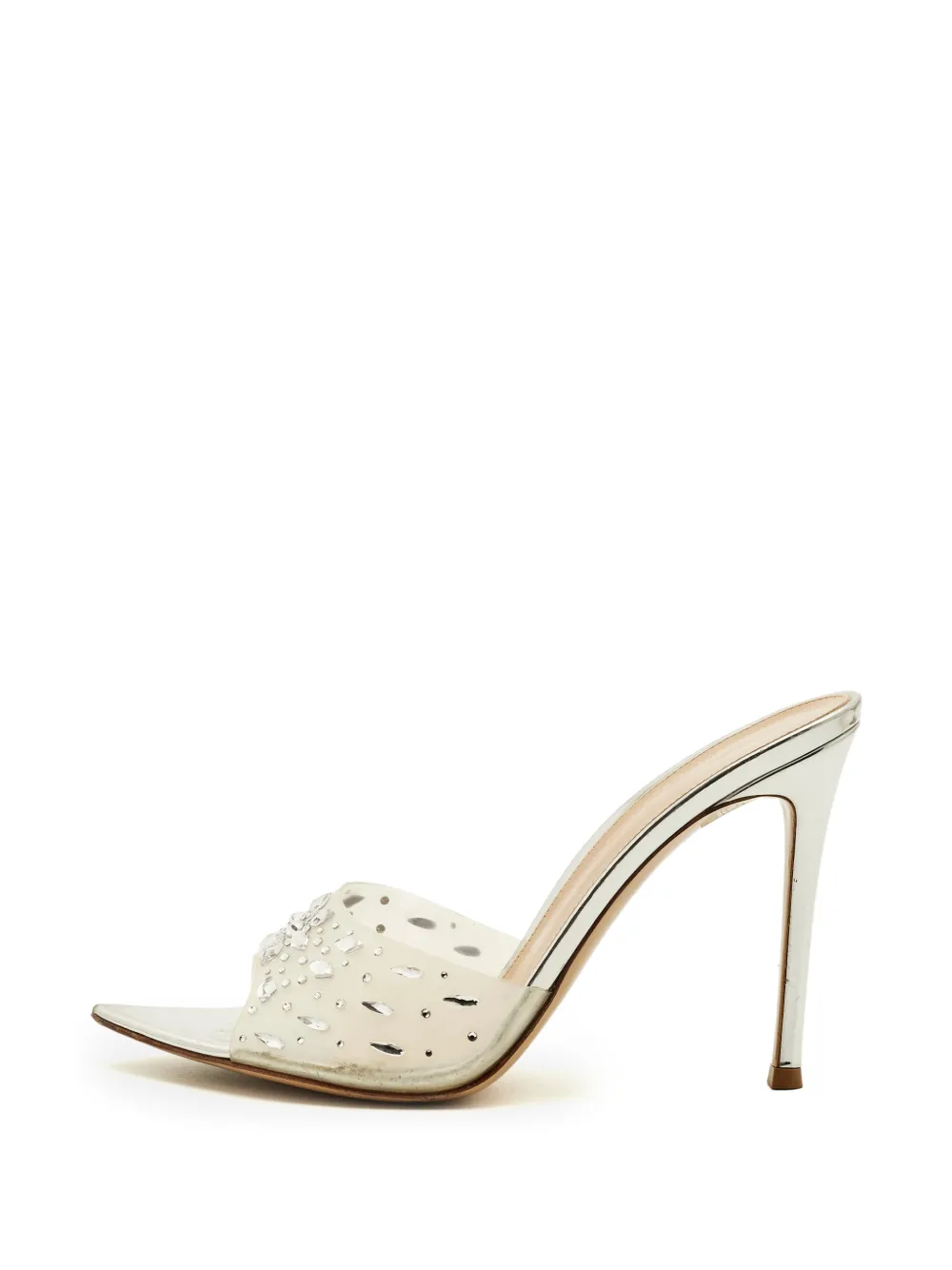Gianvito Rossi crystal-embellished heeled sandals - Weiß