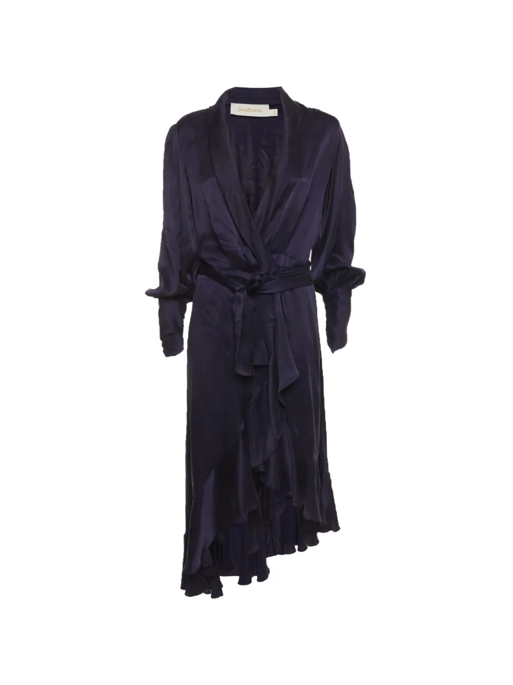 ZIMMERMANN asymmetric wrap midi dress - Blau