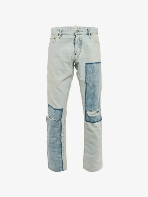 DSQUARED2 jeans con efecto envejecido y detalle de parche