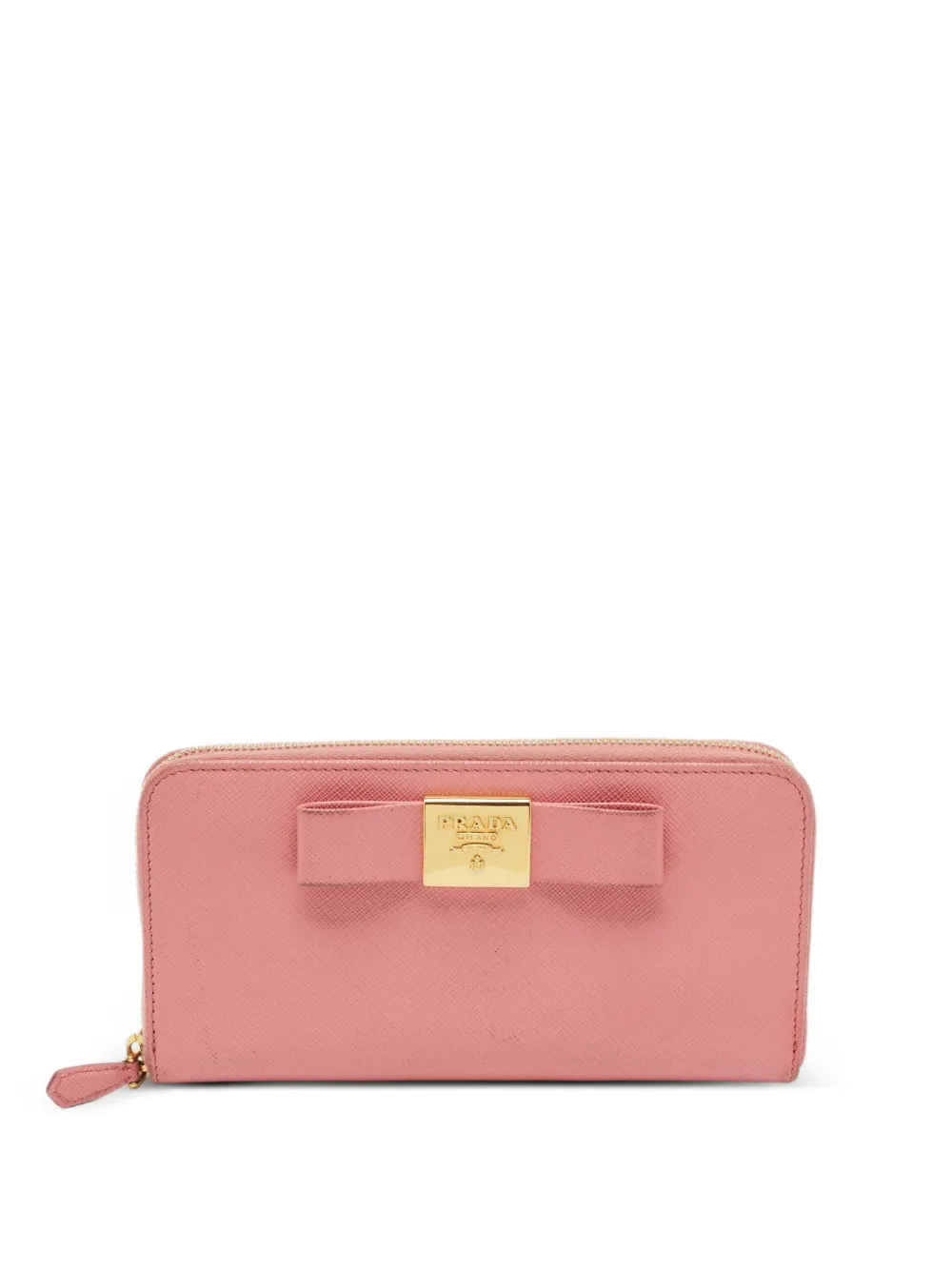 Prada Pre-Owned Saffiano bow zip-around wallet - Rosa