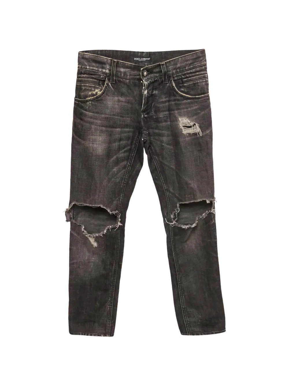 Dolce & Gabbana Pre-Owned distressed straight-leg jeans - Blau