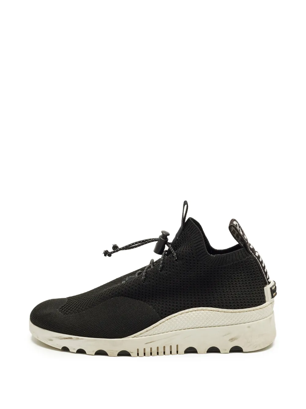 Miu Miu Pre-Owned knit low-top sneakers - Schwarz
