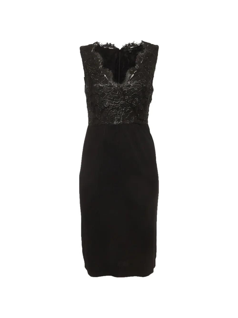 Gucci Pre-Owned lace-panel jersey mini dress - Nero