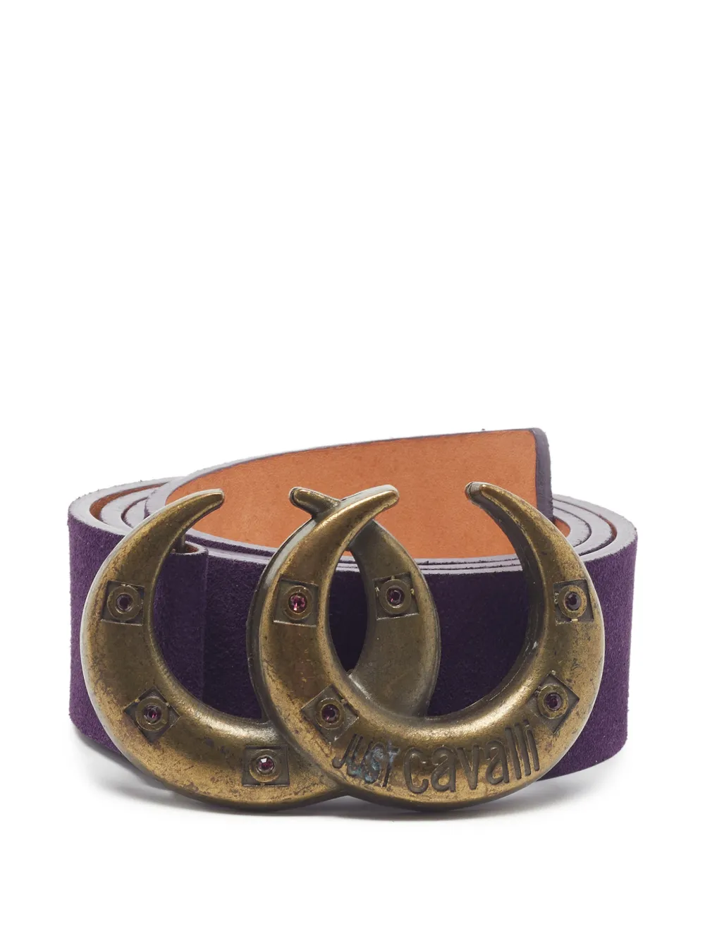 Roberto Cavalli Vintage crescent-buckle belt - Viola