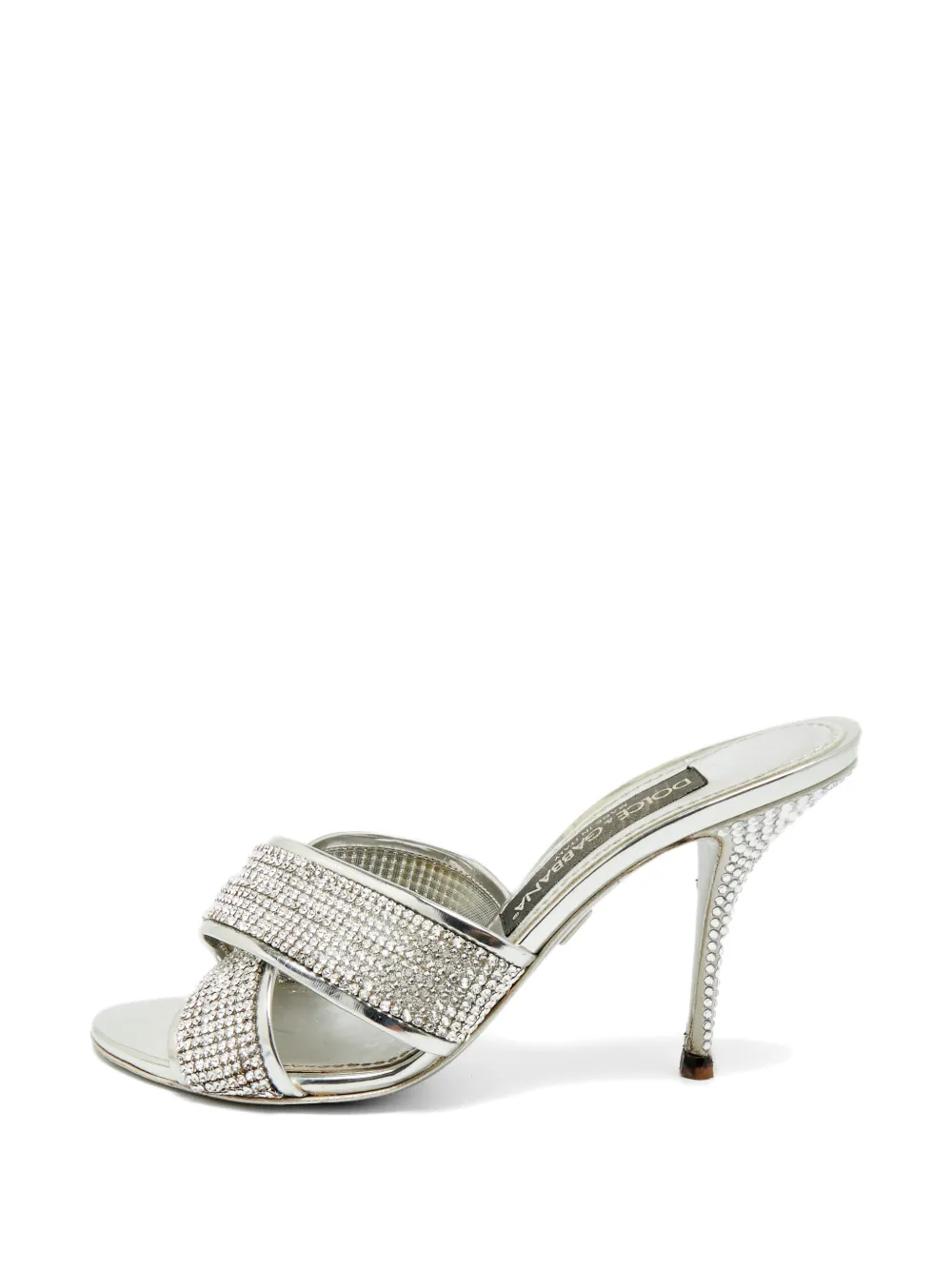 Dolce & Gabbana Pre-Owned crystal-embellished criss-cross sandals - Argento