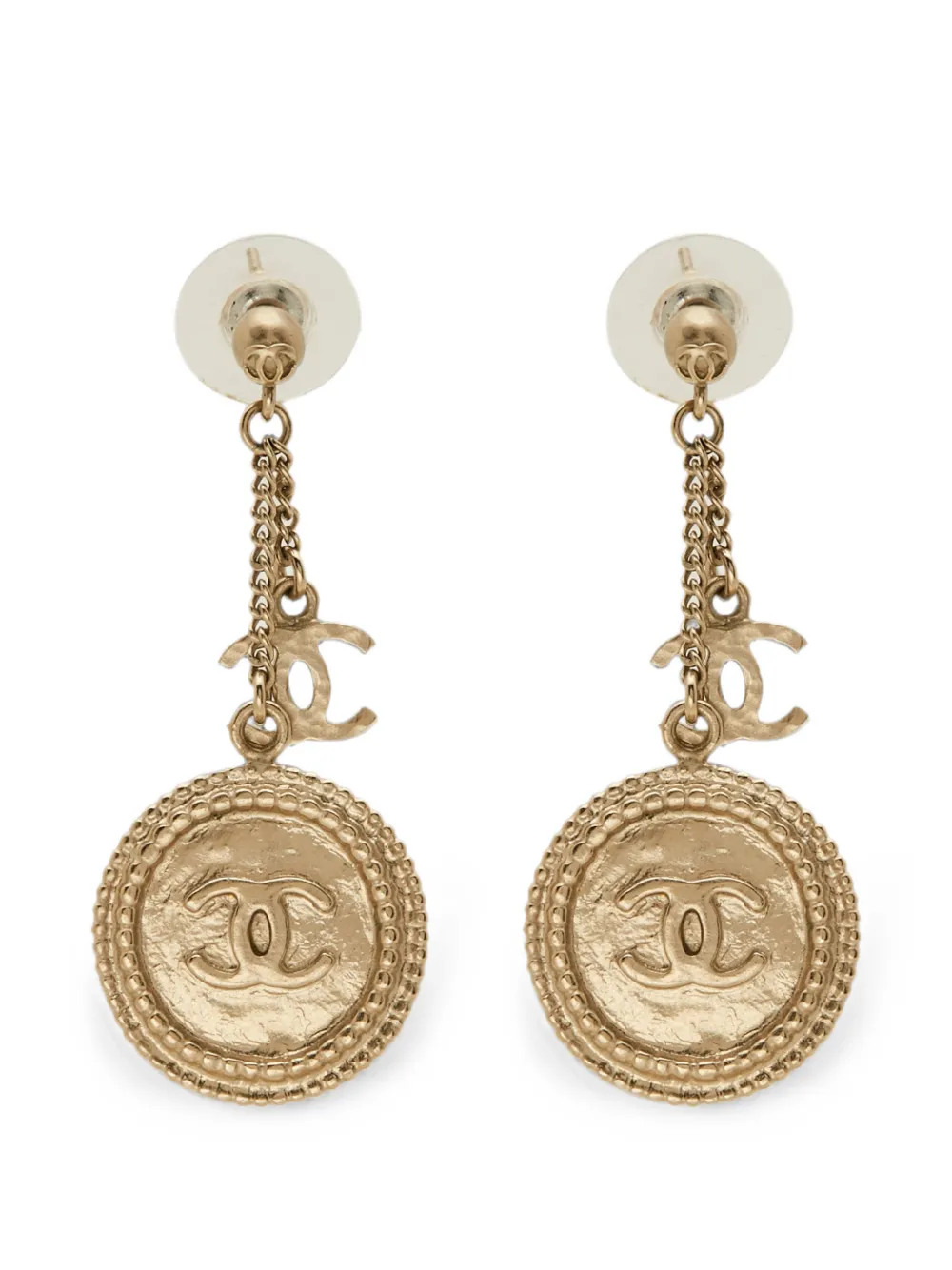 CHANEL Pre-Owned CC clover drop earrings - Oro