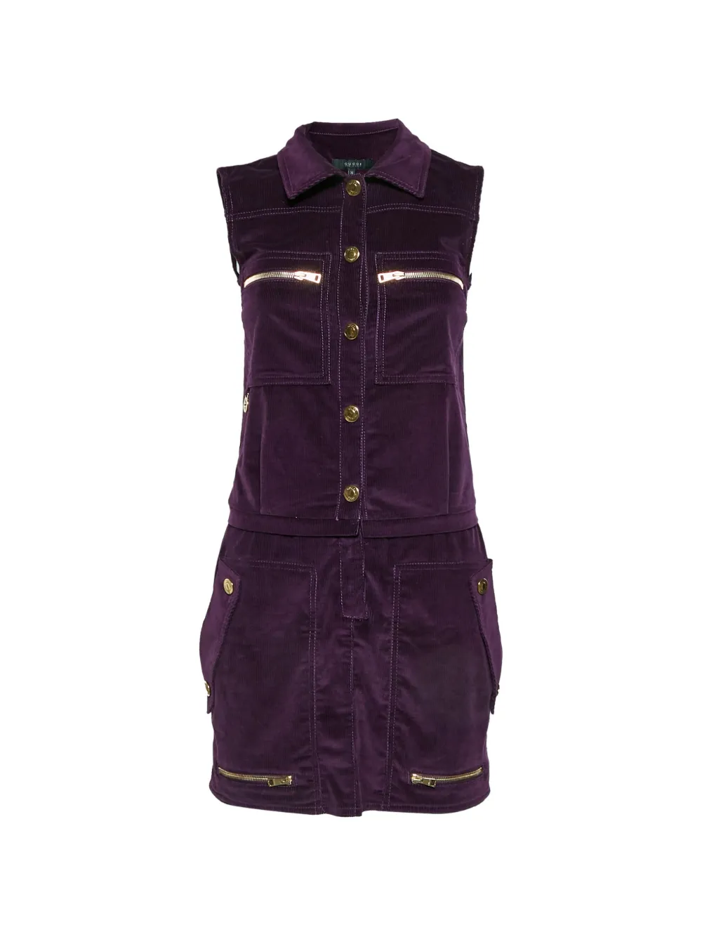 Gucci Pre-Owned corduroy sleeveless mini dress - Viola