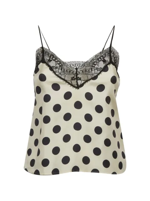 Dolce & Gabbana Pre-Owned blusa lunares con ribete de encaje