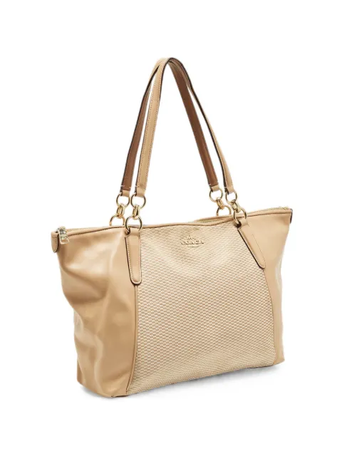 Coach Ava canvas calf leather tote bag