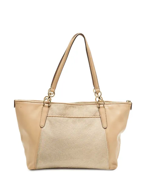 Coach Ava canvas calf leather tote bag