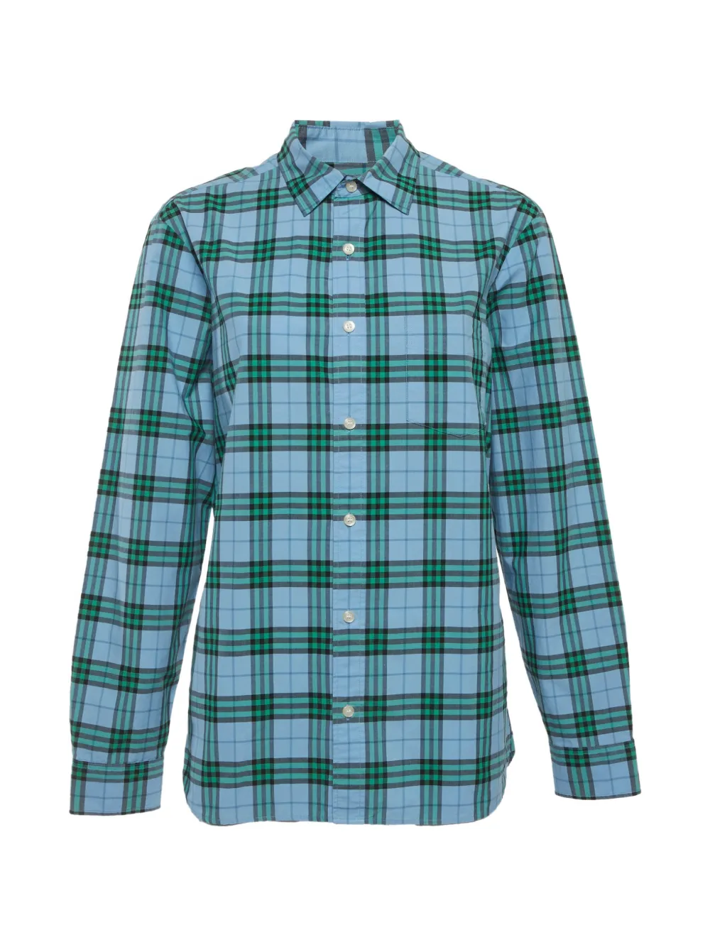 Burberry Pre-Owned check-pattern long-sleeve shirt - Blu