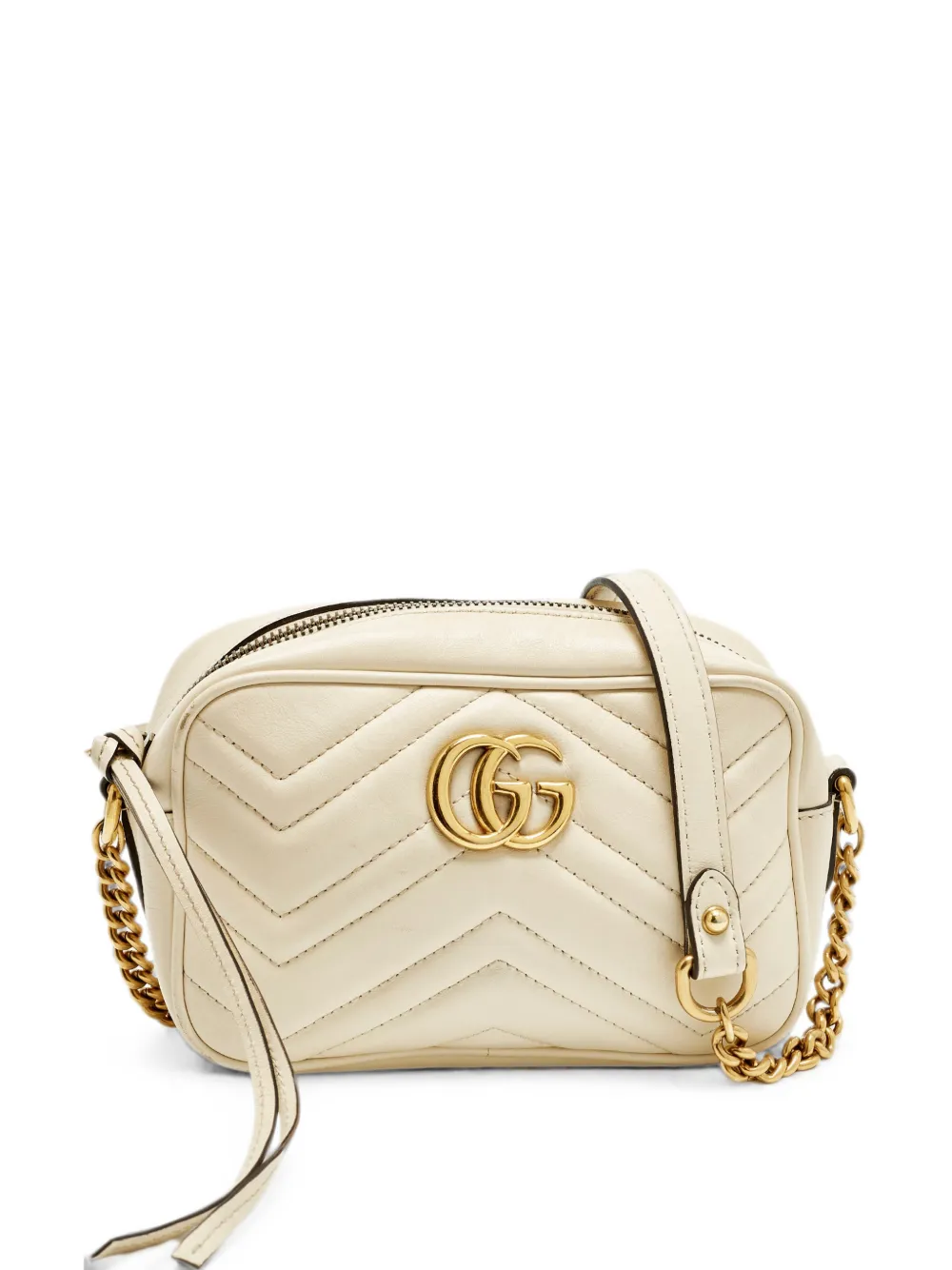 Gucci Pre-Owned Borsa a spalla GG Marmont mini trapuntata - Bianco