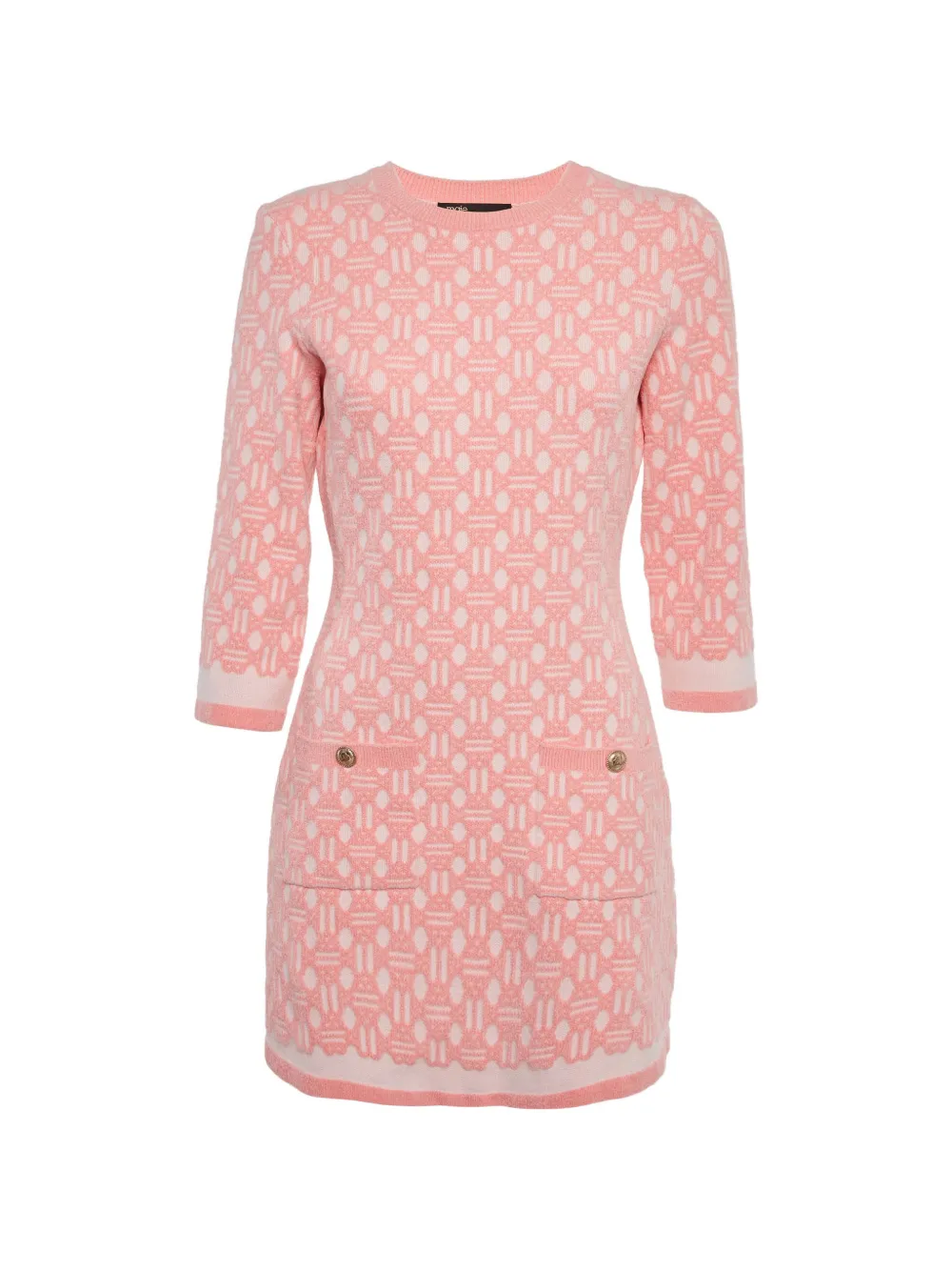 Maje Roadina jacquard knit mini dress - Rosa