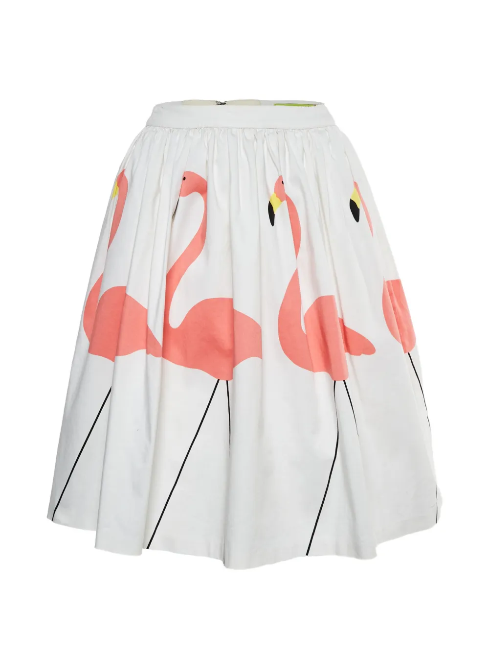 alice + olivia flamingo-print flared mini skirt - Weiß