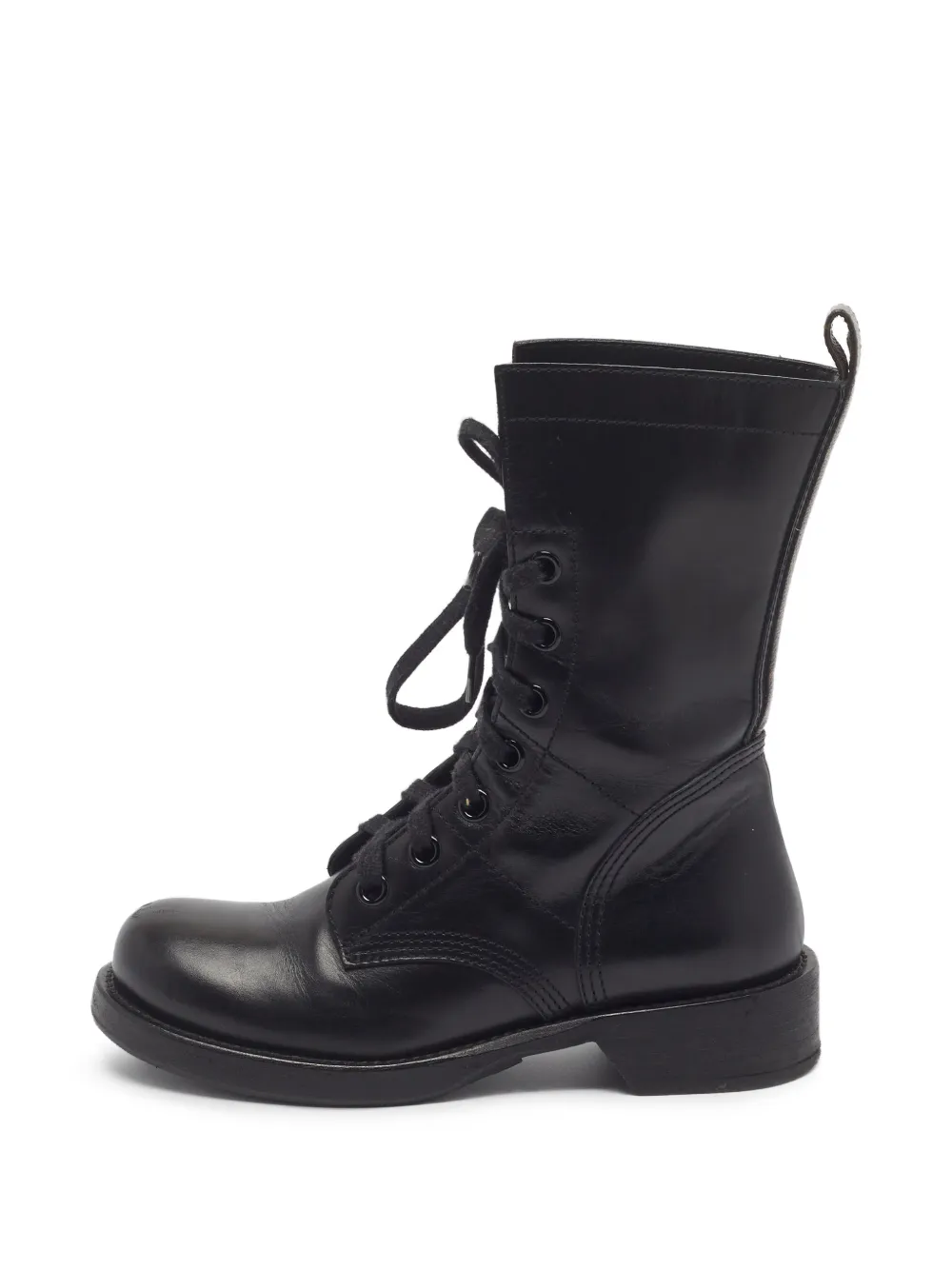 Louis Vuitton Pre-Owned Monogram lace-up combat boots - Nero