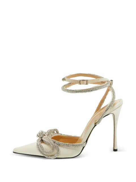 MACH & MACH Double Bow crystal-embellished heeled pumps