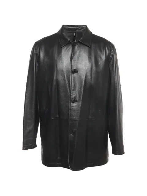 Ermenegildo Zegna Vintage جاكيت جلد بأزرار