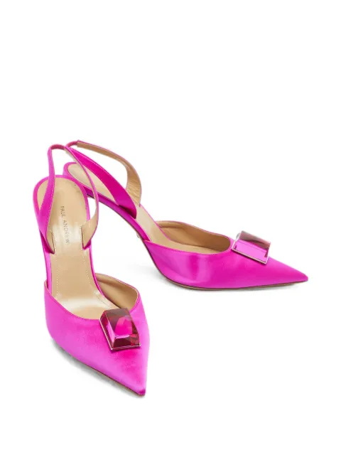 Paul Andrew Rhea crystal-embellished slingback heeled pumps