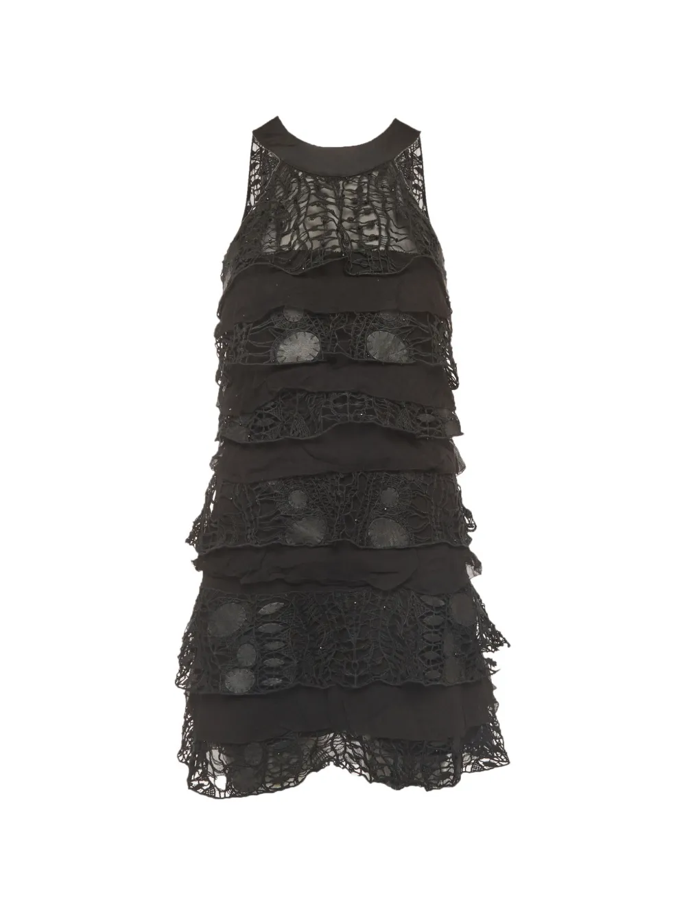 DVF Diane von Furstenberg tiered lace midi dress - Nero