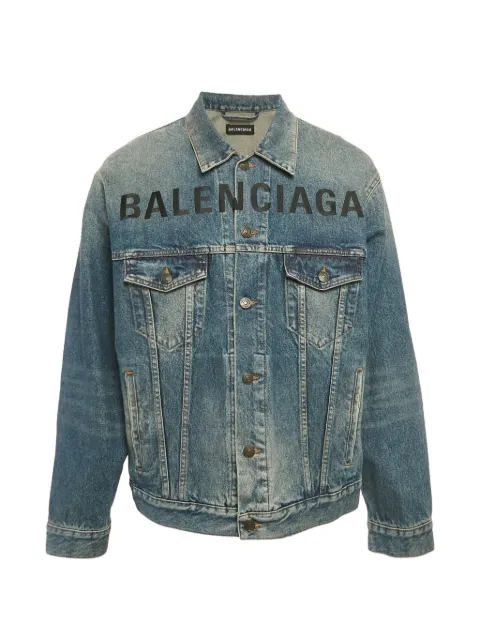Balenciaga Pre-Owned logo-embroidered denim jacket